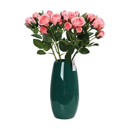 Luxurious 6-Head Realistic Faux Roses for Elegant Scandinavian Home Décor - Perfect for Living Room Accents and Timeless Floral Arrangements