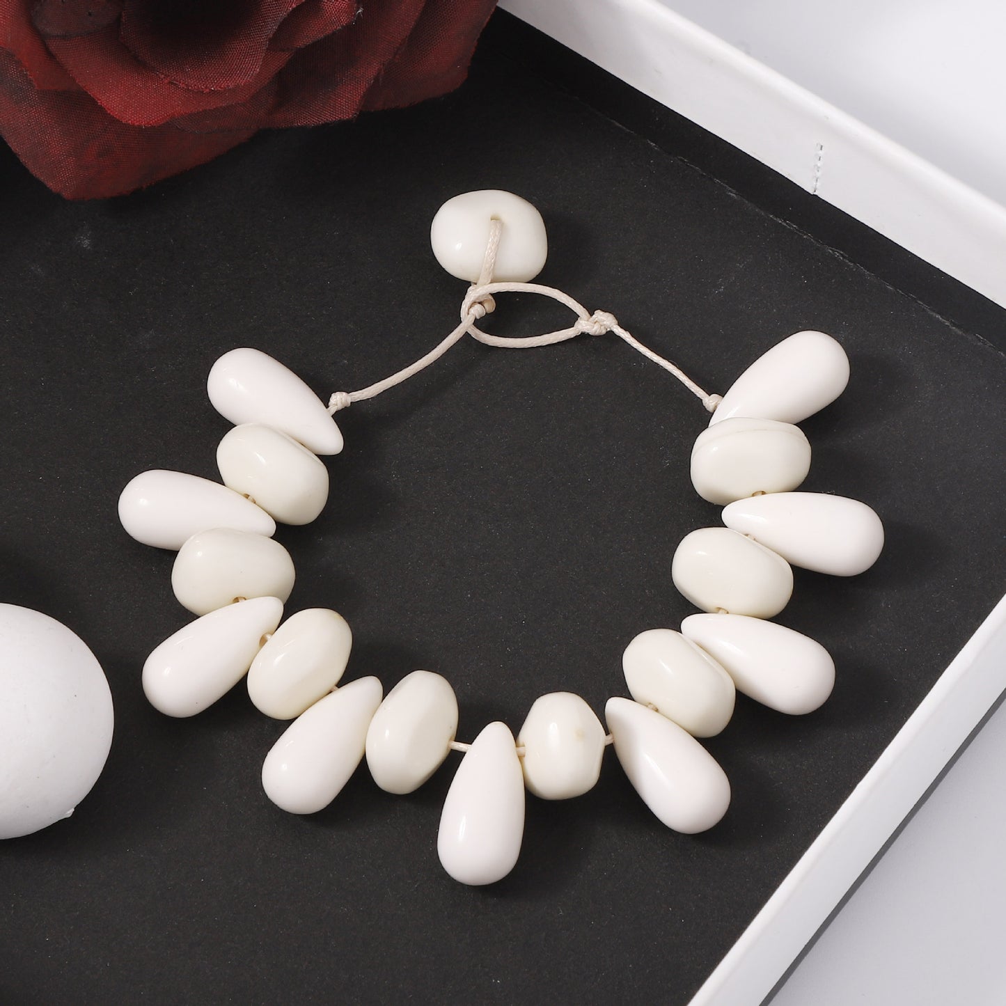 Bohemian-Inspired Minimalist Irregular Geometric Water Drop Choker and Bracelet Set - Unique Design for Effortless Style and Versatile Looks