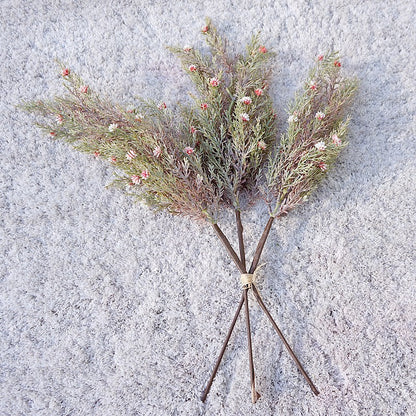 L384 Artificial Blossom Bouquet with Three Branches of Powdered Pine and Juniper - Perfect for Home Décor, Weddings, and Floral Arrangements