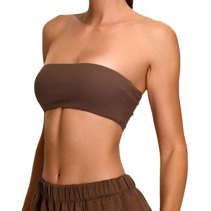 Seamless Strapless Sports Bra Body Shaper for Yoga Stay Secure with Our Non Slip Ribbed Workout Top for Gym Enthusiasts