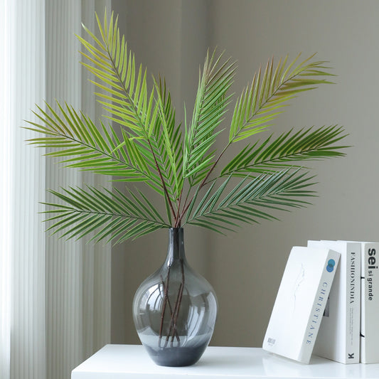 Single Stem 4-Prong Palm Leaf Wedding Photography Decor – Fresh & Chic Fake Plant for Home, Balcony, and Bedroom Styling