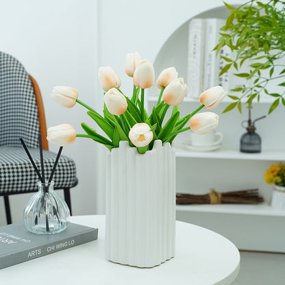 PU Tulip Artificial Flowers - Lifelike Home Decor Accent & Perfect Wedding Decoration with Versatile Faux Floral Arrangement