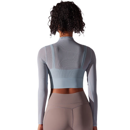 Women s Long Sleeve Yoga Top with Built in Bra and Quick Dry Mesh for Running and Fitness