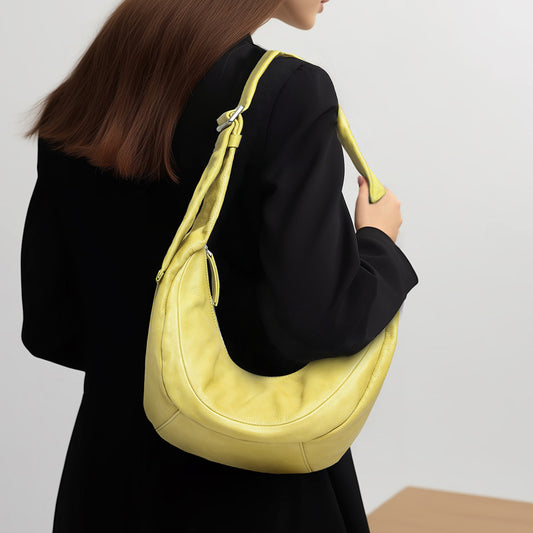 Women's Genuine Leather Crossbody Bag Minimalist Design for Commuting and Everyday Use