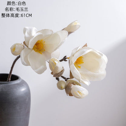 Single Stem Magnolia Flower – Stunning INS-Style Artificial Floral Home Decor for Weddings and Celebrations – GF15336