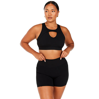 Lace Hollow Yoga Sports Bra and Shorts Set Sculpt Your Peachy Bottom with Quick Dry High Elastic Fitness Outfit for Running and Workout