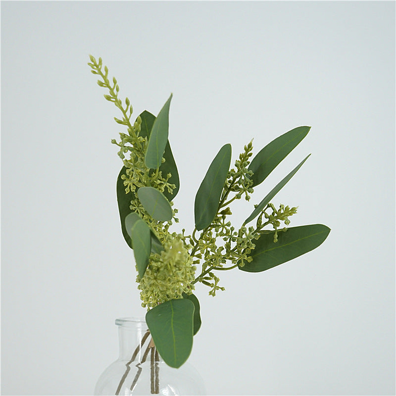 Nordic-Inspired Realistic Green Mini Eucalyptus Leaf Bundle - Perfect Home Décor Accent, Ideal for Floral Arrangements and Photography Props