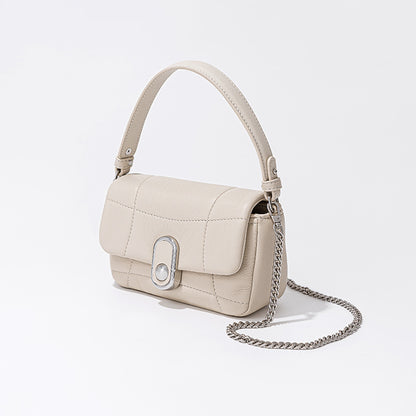 Mini Chocolate Bag Unique Design Chain Strap Underarm Bag Luxurious and Versatile Genuine Leather Tote for Women