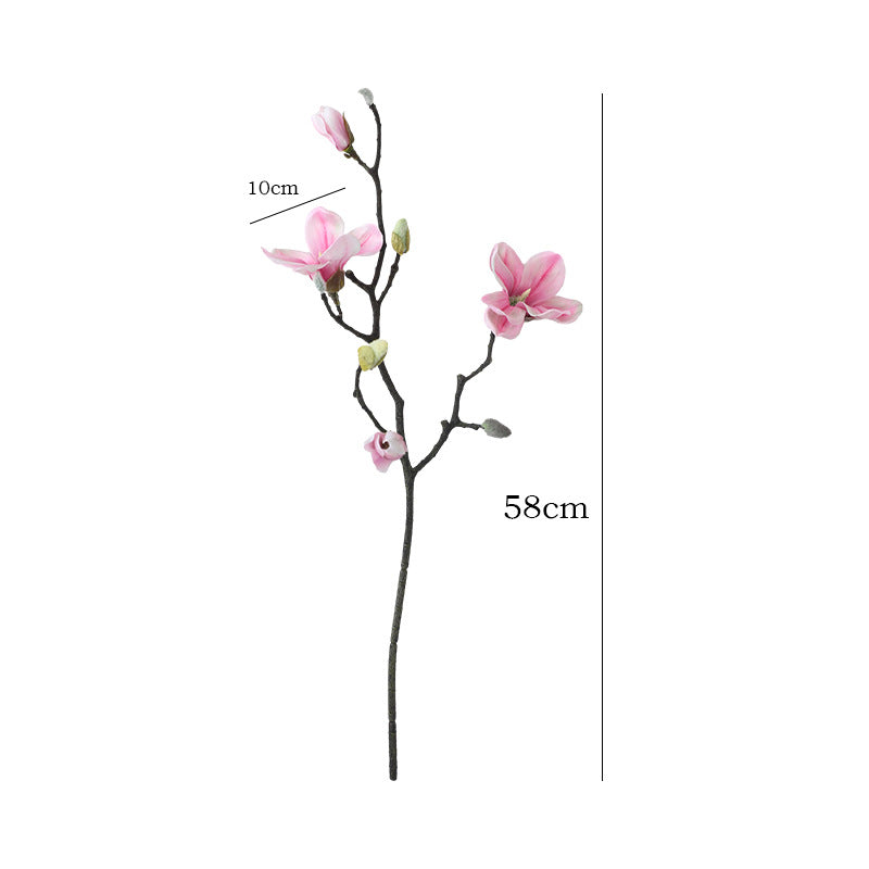 Elegant 4-Piece Magnolia Flower Arrangement for Weddings and Home Decor – Soft, Durable Silk Material for Stunning Floral Displays