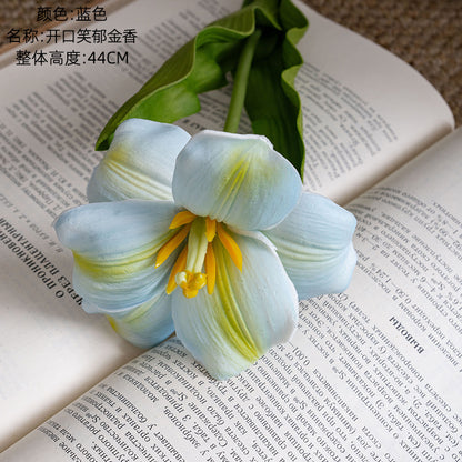 Delightful Open-Mouth Tulip - INS Style Artificial Flowers for Home Decor, Wedding Celebrations, and Festive Occasions | Realistic & Long-lasting Floral Arrangement - MW08085