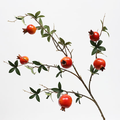 Realistic Pomegranate Fake Flowers with Berries - Perfect Home and Hotel Soft Decoration for New Year Celebrations