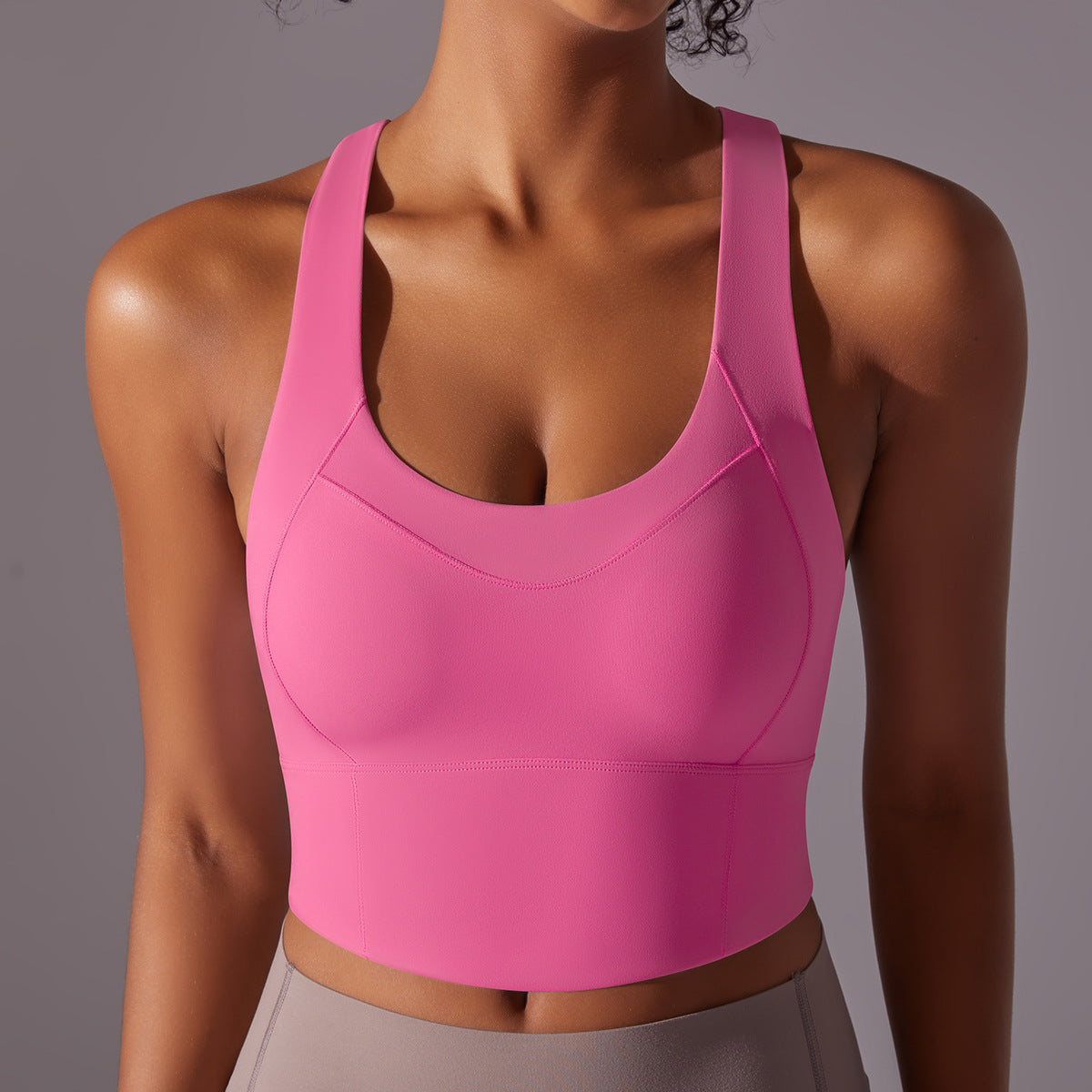 Sports Yoga Bra with Cross Back Design for Enhanced Support High Elastic Moisture Wicking for Running and Intense Workouts