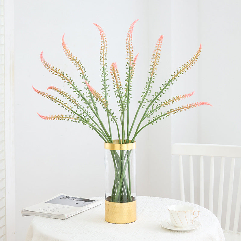 Elegant Faux Green Foxtail Grass Plant - Single Stem, Leafless, Perfect for Home Decor & Weddings - Lifelike Indoor Artificial Greenery