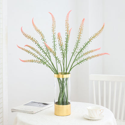 Elegant Faux Green Foxtail Grass Plant - Single Stem, Leafless, Perfect for Home Decor & Weddings - Lifelike Indoor Artificial Greenery