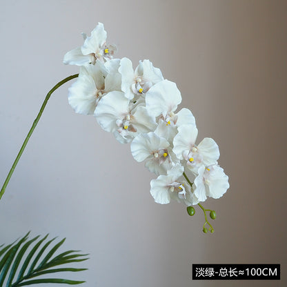 Luxury Silk 9-Head European Style Orchid Plant - Perfect Floral Arrangement for Weddings, Home Decor, and Photography Props