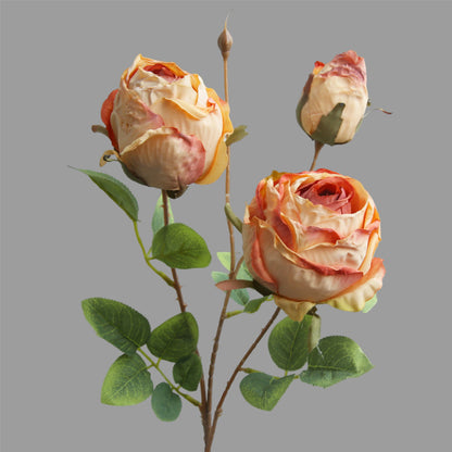 Stunning 3-Head Rose Bouquet – Lifelong Artificial Flowers for Indoor Decor, Perfect for European-Style Weddings, Celebrations, and Photography Props