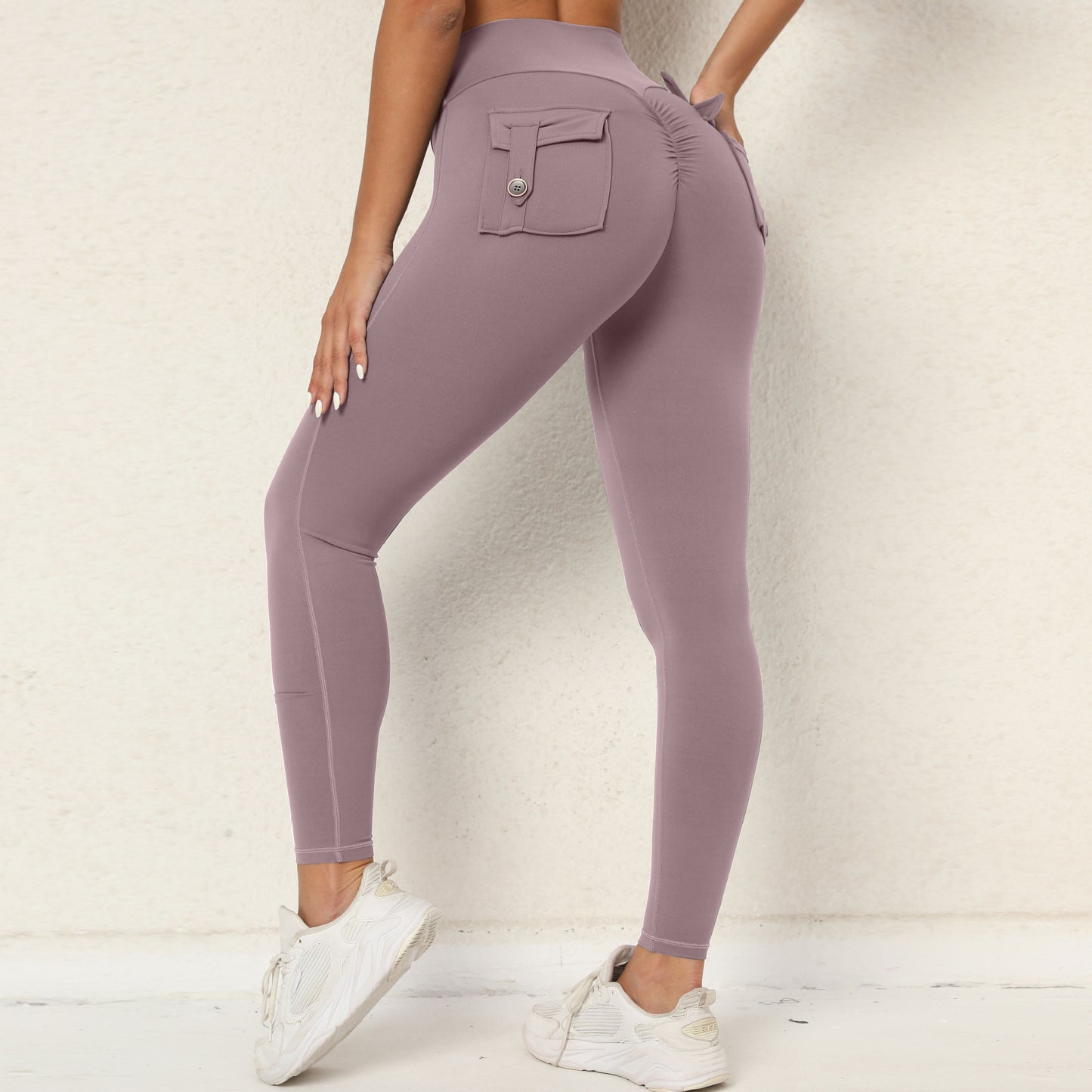 High Waisted Peach Butt Yoga Pants for Women Tight Fitting Pockets Quick Dry for Running and Fitness