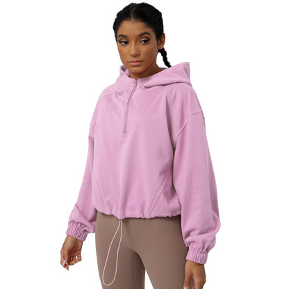 Women's Casual Loose Fit Zip Up Hoodie for Outdoor Running and Yoga Comfortable Long Sleeve Sweatshirt for Fitness and Everyday Wear