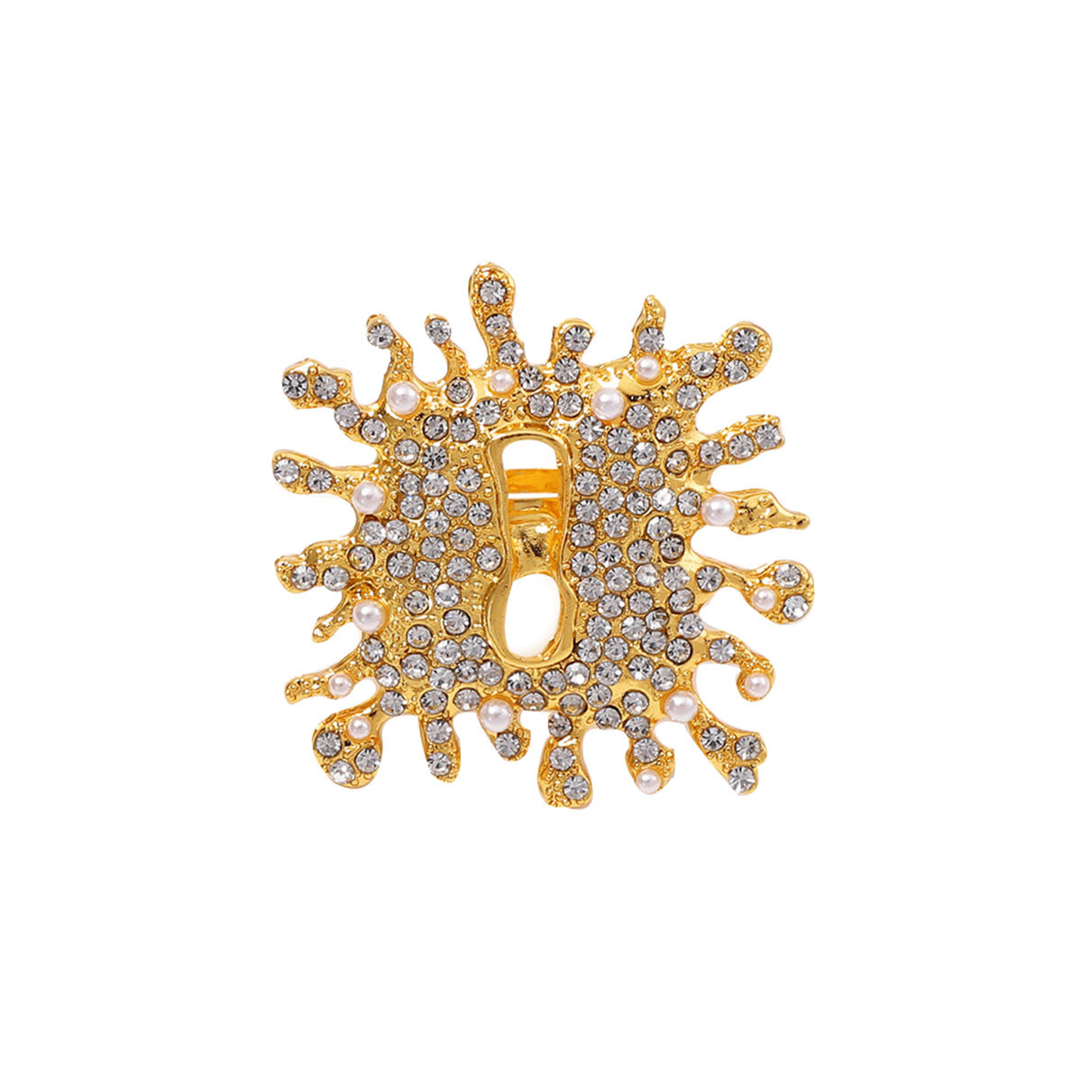 Unique Creative Oversized Exploding Clasp Ring with Adjustable Lock Hole - Stand Out with This Fashion-Forward Statement Jewelry