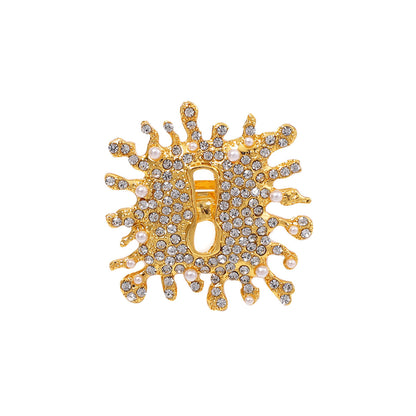 Unique Creative Oversized Exploding Clasp Ring with Adjustable Lock Hole - Stand Out with This Fashion-Forward Statement Jewelry