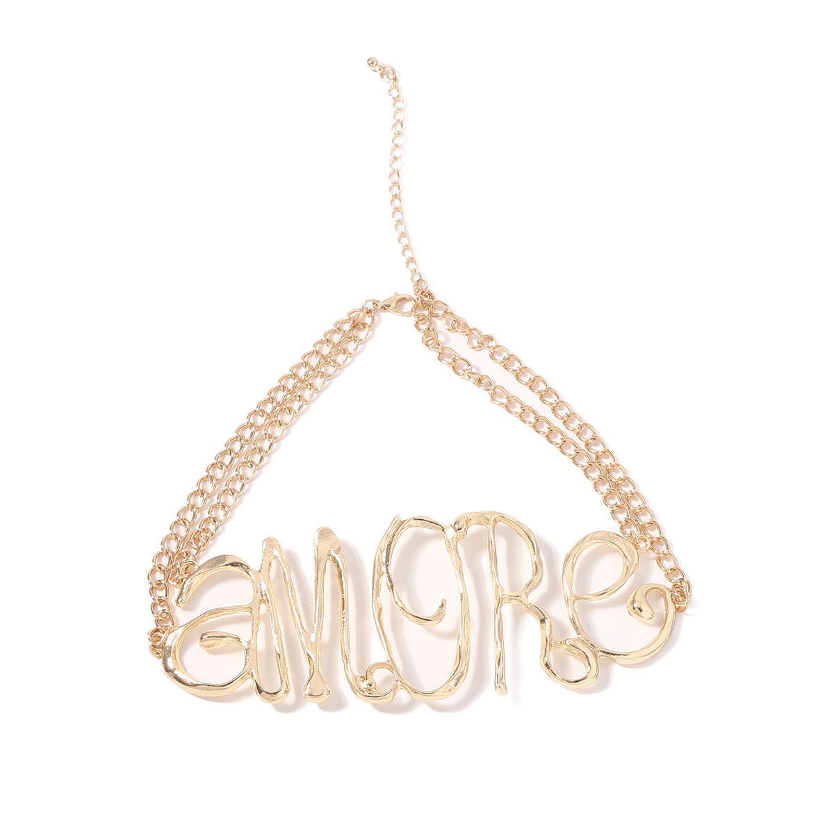 Trending Hip-Hop Punk Style Hollow Out Irregular Letter Choker Necklace – Bold Metal Design with High-End Appeal