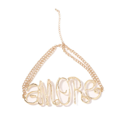 Trending Hip-Hop Punk Style Hollow Out Irregular Letter Choker Necklace – Bold Metal Design with High-End Appeal