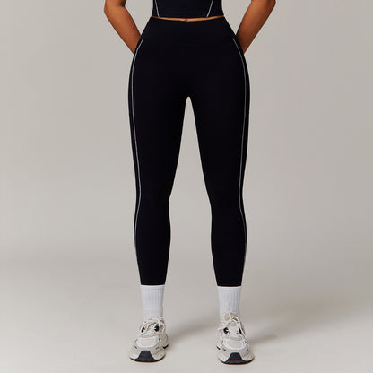 Color Block High Waisted Yoga Leggings with Pockets for Women for Running Fitness and Everyday Wear Style 5009