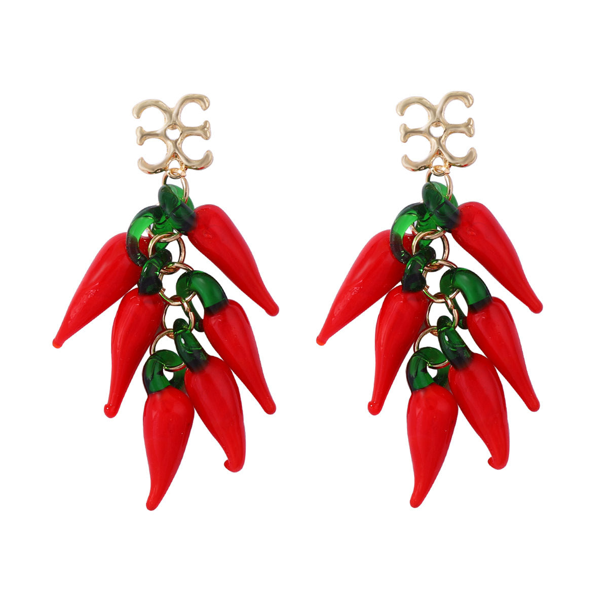Chic and Unique Handcrafted Glass Chili Pepper Earrings - Bold Red Statement Jewelry for Creative Style