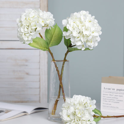 Single Stem Silk Fabric Hydrangea Flower - High-Quality Artificial Floral Decor for Home, Weddings, and Photography Props