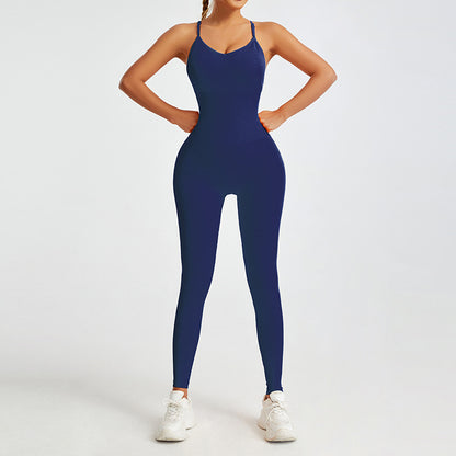 Seamless Backless Yoga Jumpsuit Versatile Fitness Bodysuit for Dance Yoga and Workout Comfortable and Breathable Activewear