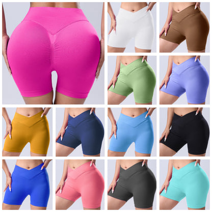 Seamless Gym Shorts for Women 6 Colors Available Honey Peach Design for Yoga and Fitness Activities