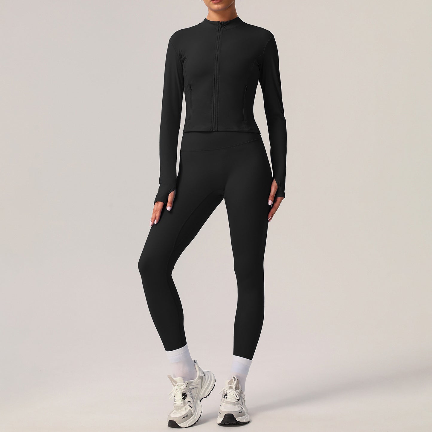 Women's Quick Dry Long Sleeve Yoga Set Outdoor Training Clothes Running Sports Tights Durable Fitness Outfit for Active Lifestyles