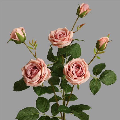 Elegant 6-Head Faux Diamond Rose Arrangement - Perfect for Hotel and Living Room Décor | Stylish Scandinavian Modern Artificial Flower Centerpiece