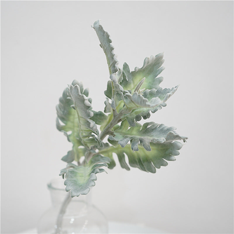 Realistic Silver Leaf Daisy Artificial Plant Bouquet - Perfect Home Decor, Photography Prop, and Floral Arrangement Accessory