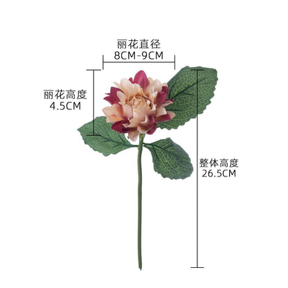 Elegant Faux Rose Single Stem Flower for Home Décor - Perfect Floral Handheld Bouquet for Your Walls - PJ1002