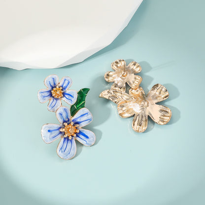 Trendy Floral Drip Oil Earrings – Versatile Elegance for Every Occasion | Unique Personality Accessories