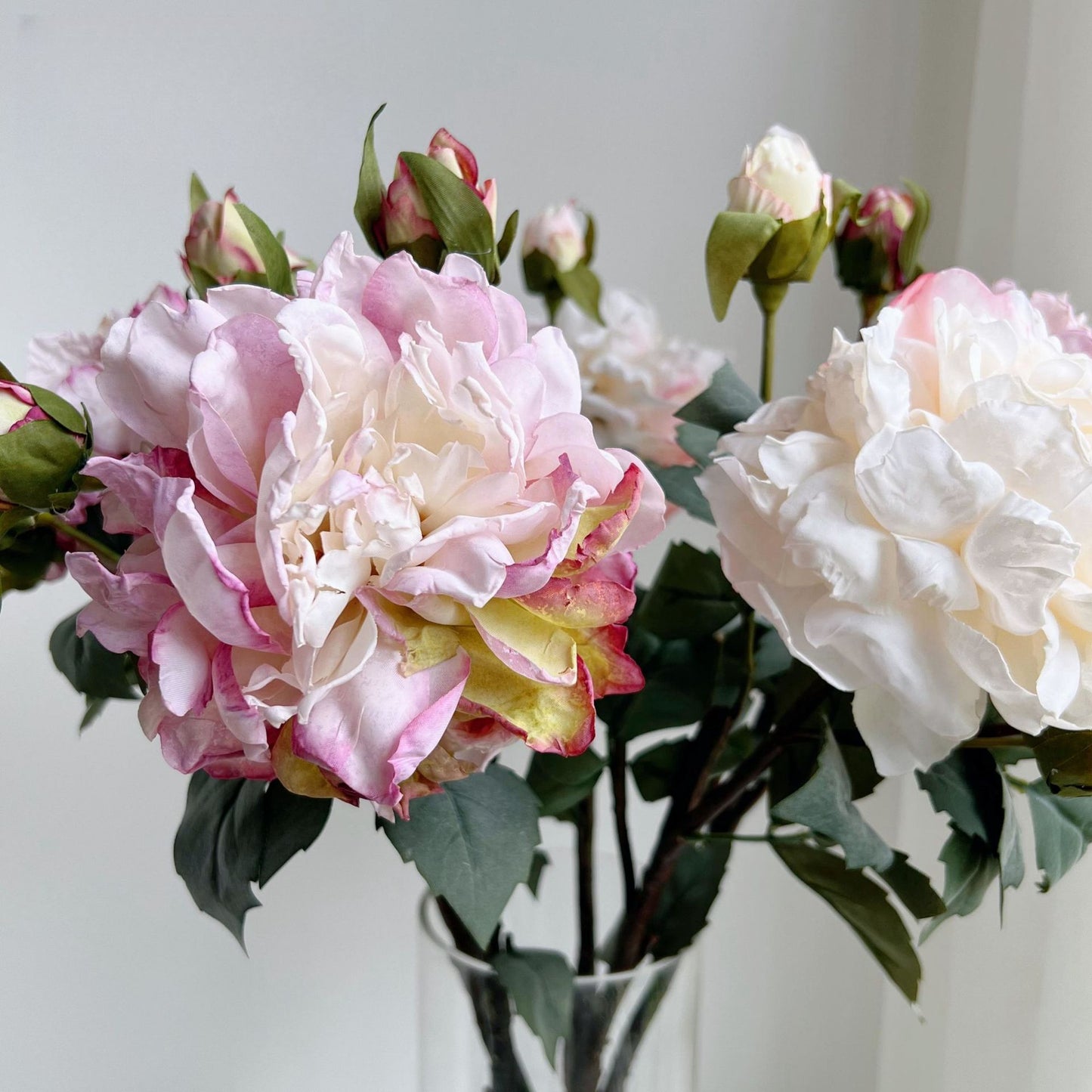 Stunning Faux Peony Flowers with Oil Painting Edges - Realistic 3-Head Home Decor Accents for Weddings and Events