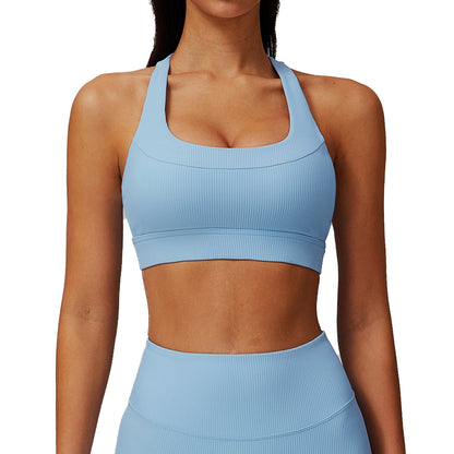 Seamless Supportive Racerback Yoga Bra for Women Ideal for Running Fitness and High Impact Workouts Moisture Wicking Shock Resistant Sports Top 8883