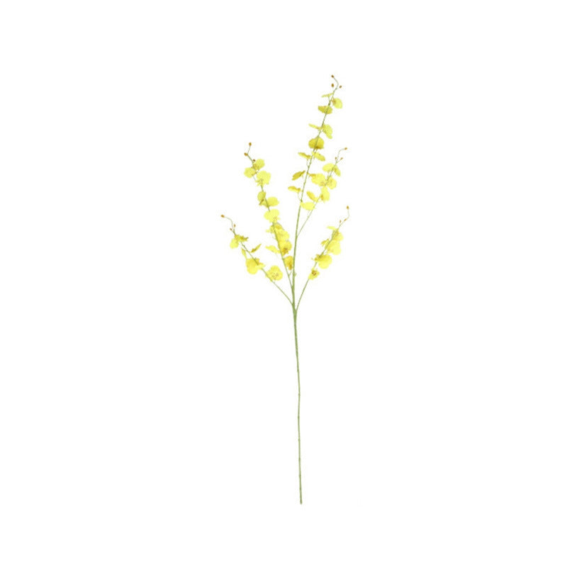 Handcrafted Yellow Dancing Orchid Artificial Flowers - Exquisite Phalaenopsis Floral Decorations for Dining Table and Bedroom Ambiance