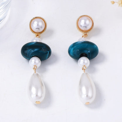 Elegant French Vintage Pearl Tassel Earrings for Women - Exquisite Luxury Statement Jewelry with Unique and Bold Design