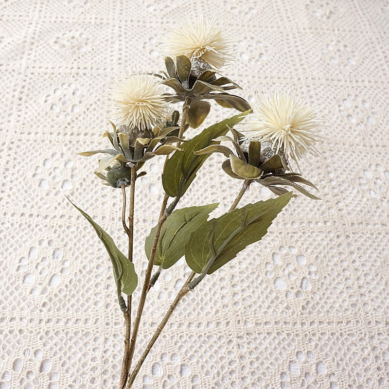 Rustic European-Style Three-Headed Faux Red Mountain Flower - Realistic Home Decor Floral Arrangement for Weddings, Photo Shoots, and Interior Design