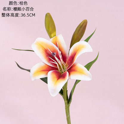 Realistic Faux Lily Flowers - Elegant Green Plant Décor for Weddings - CL09006