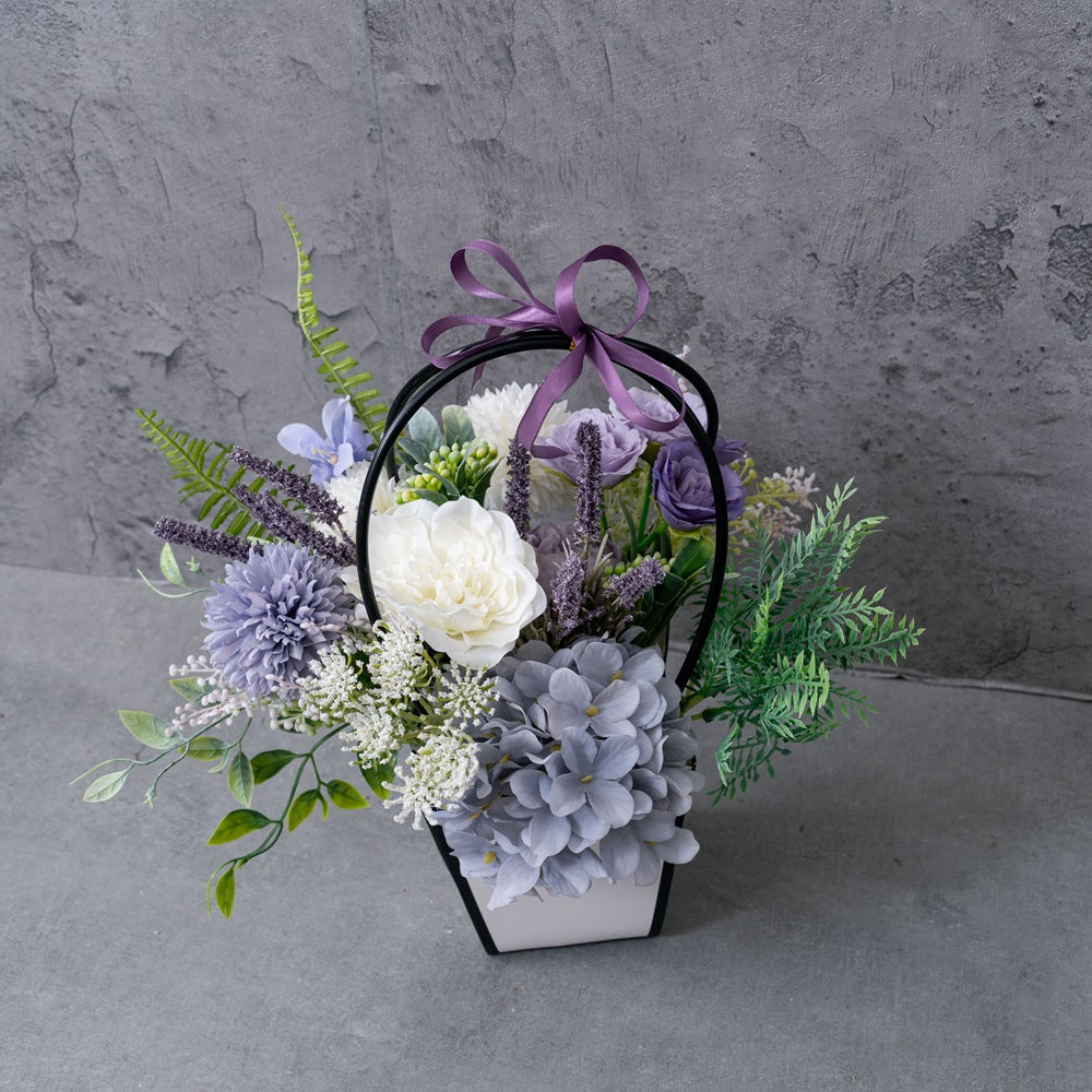 Serene Night Thoughts Floral Arrangement Set - Realistic Home Décor for Weddings, Handheld Bouquets, and Wall Decorations - CF01463