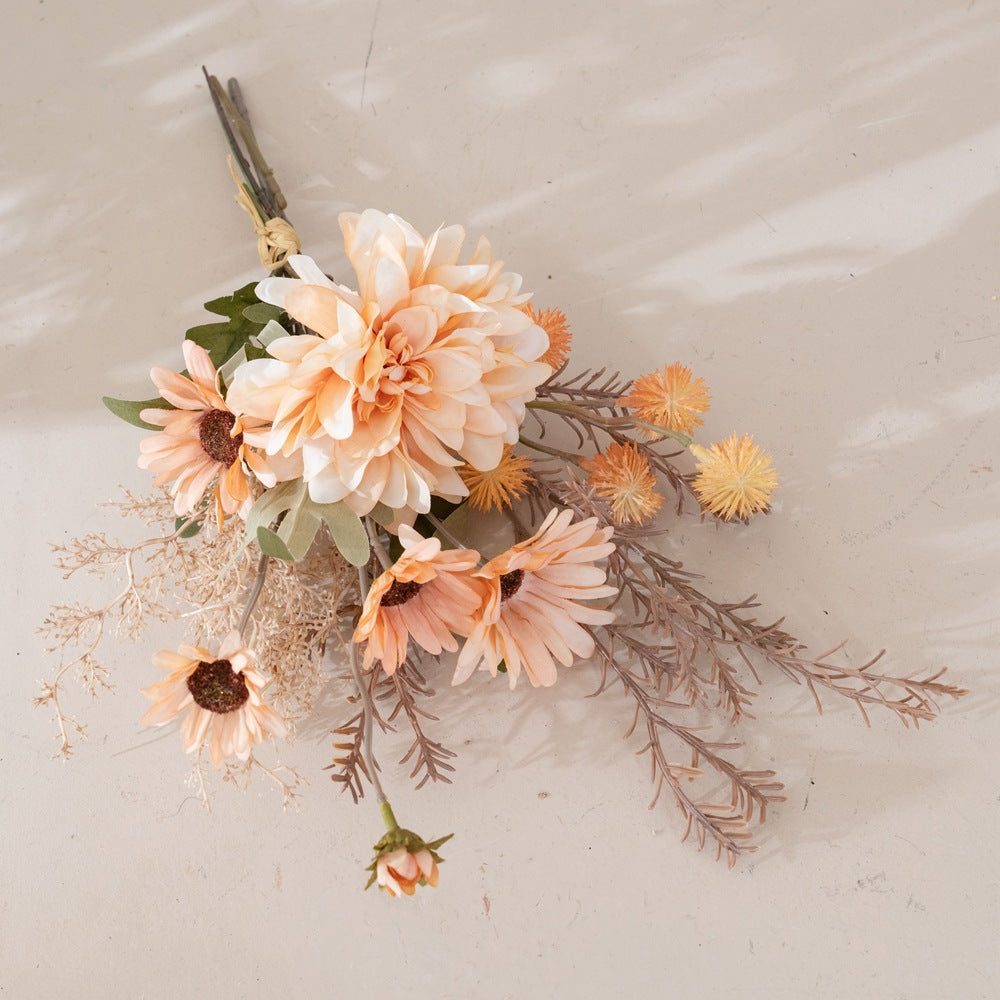 Stunning Faux Dahlia Bouquet by Xiao Dong - Perfect for Wedding Celebrations & Home Décor, Elegant Wall Hanging Decoration CF01389