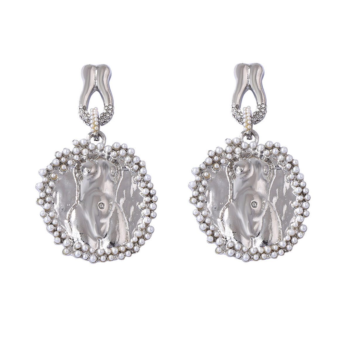 Exaggerated Vintage-Inspired Unique Artistic Exquisite Heavy-Duty Alloy Sculptural 3D Human Figure Earrings for Distinctive Fashion Statements