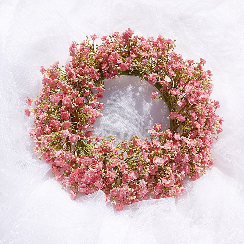 Luxurious Nordic-Inspired Faux Baby's Breath Flower Wreath - Elegant Home Decor for Weddings, Photography, and Door Displays