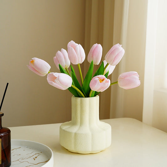 Lifelike Touch Moisturizing Tulip Artificial Flowers - Stunning Home Decor Accent, Realistic Faux Floral Arrangements for Indoor Decoration