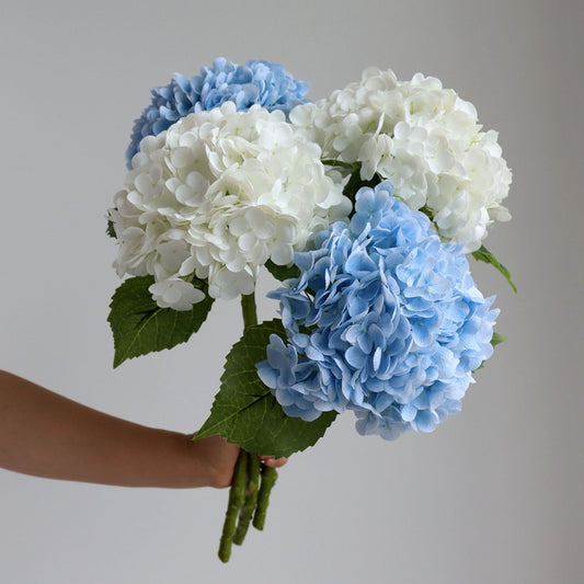 Lifelike 3D Touch Hydrating Faux Hydrangea Flowers - Perfect for Hotel Decor, Wedding Arrangements, and Event Styling