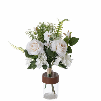 Elegant Rose and Herb Floral Handcrafted Wedding Bouquet – Stunning Wall Décor and Hanging Decor – Perfect for Celebrations & Special Occasions (CF01180)