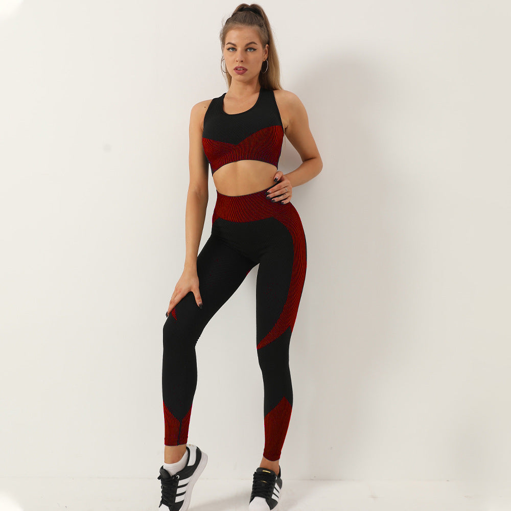 Seamless Zippered Yoga Pants and Sports Bra Set for Spring and Summer Workouts Comfort and Style Combined